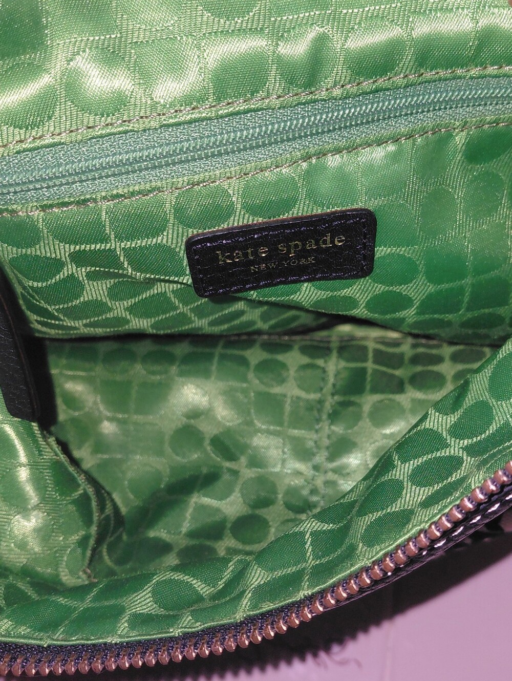 Kate Spade Keswick Vintage Bag Canvas Geo Patterned EUC Light Cream and Black - Picture 7 of 7